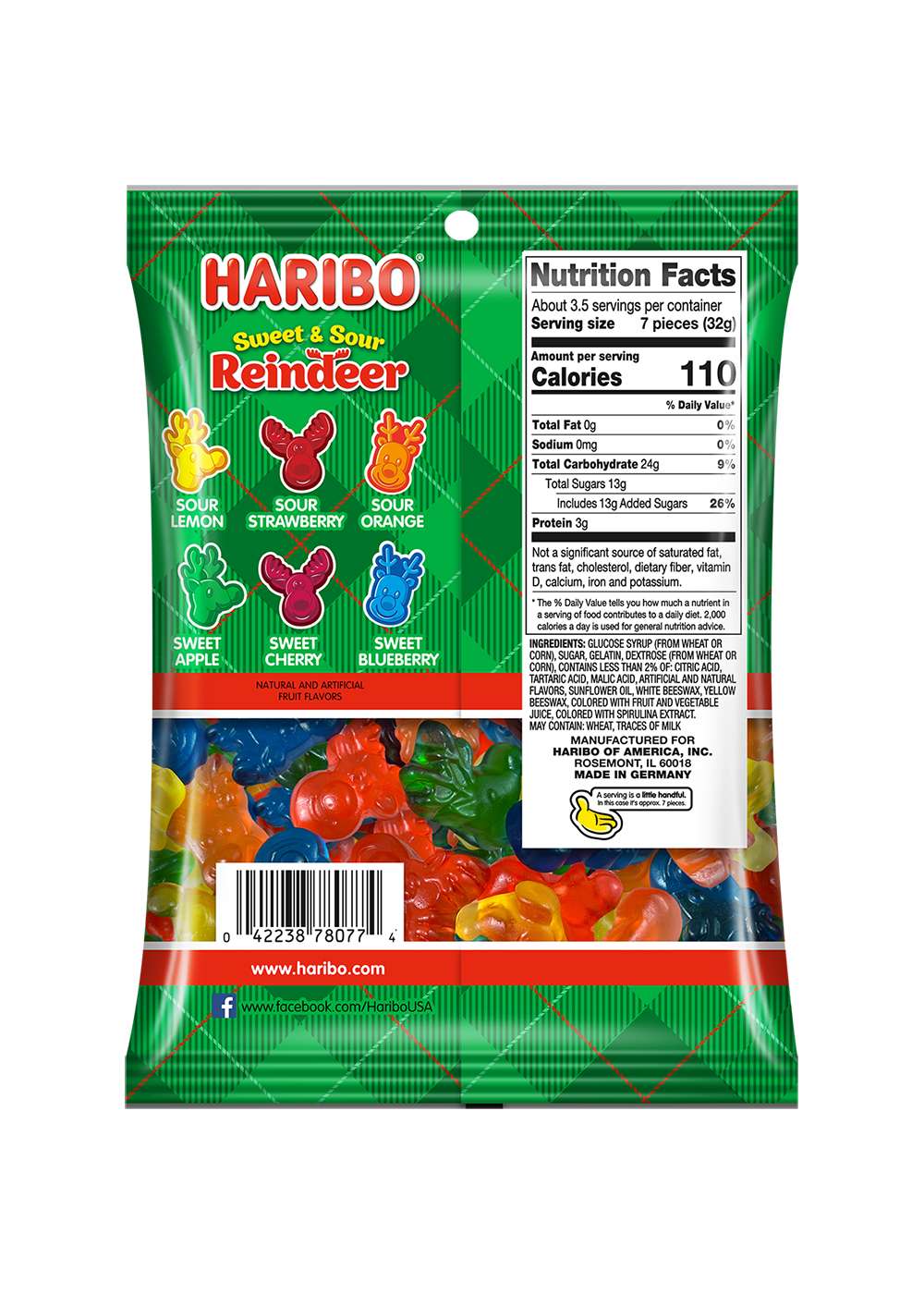 Haribo Sweet & Sour Reindeer Christmas Candy - Share Size; image 2 of 2