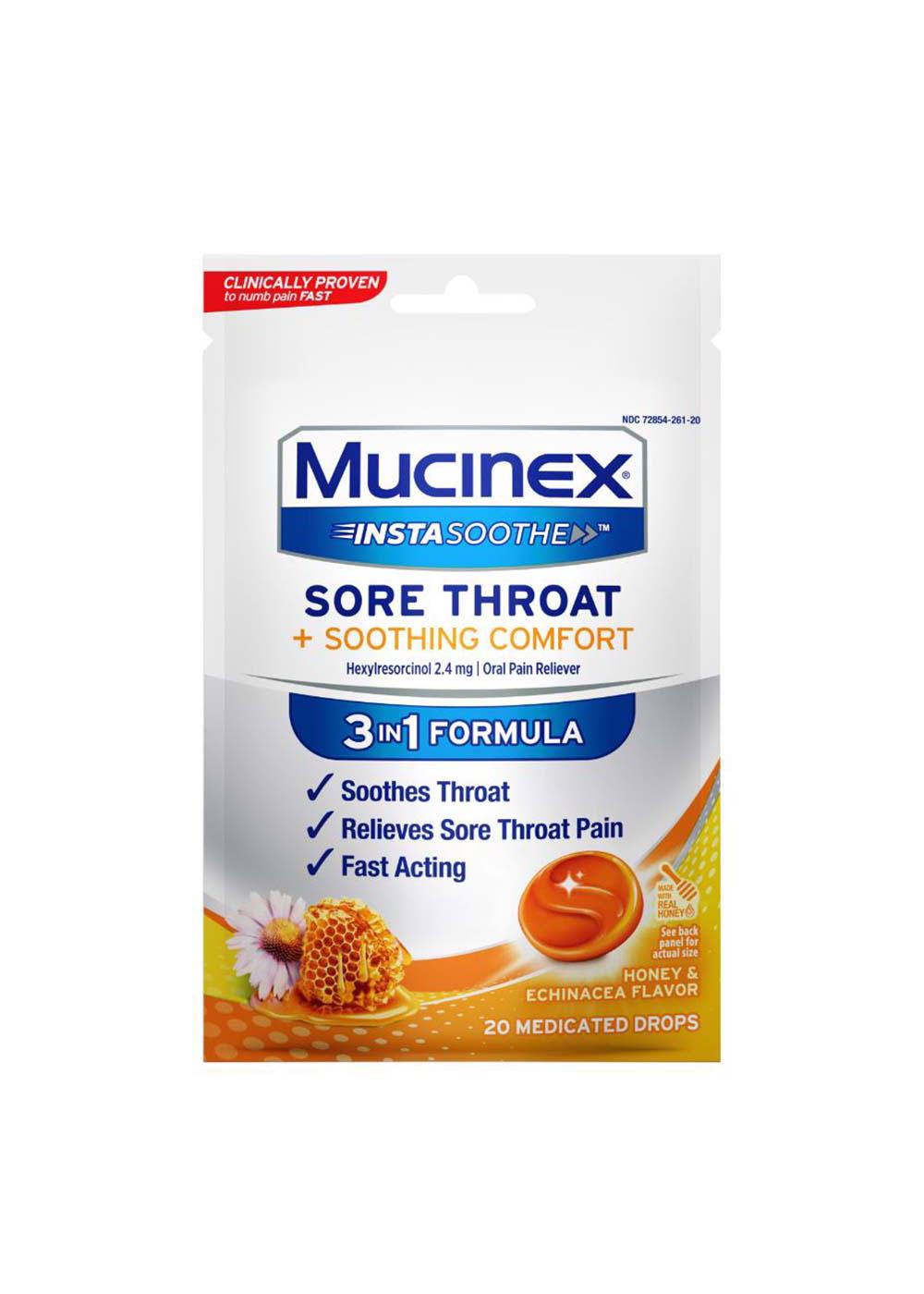 Mucinex Insta-Soothe Sore Throat + Soothing Comfort Drops - Honey & Echinacea ; image 1 of 2