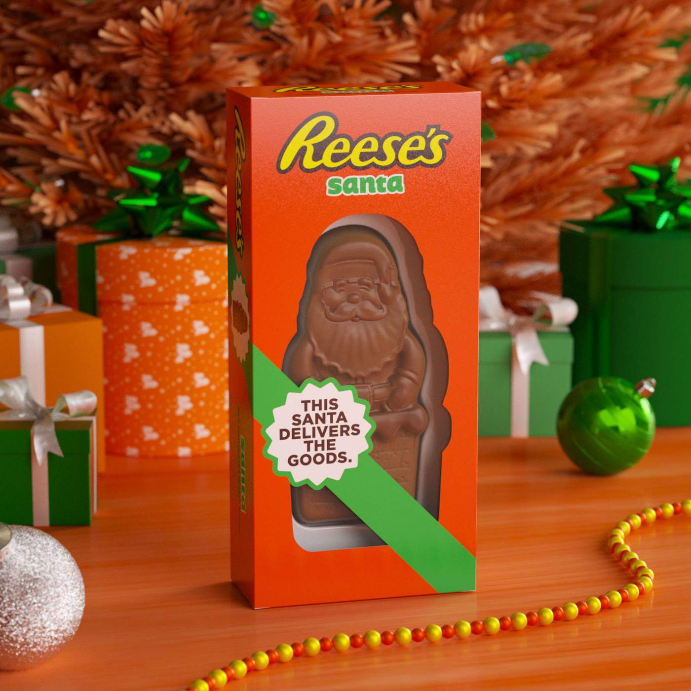 Reese's Milk Chocolate Peanut Butter Santa Christmas Candy; image 3 of 7