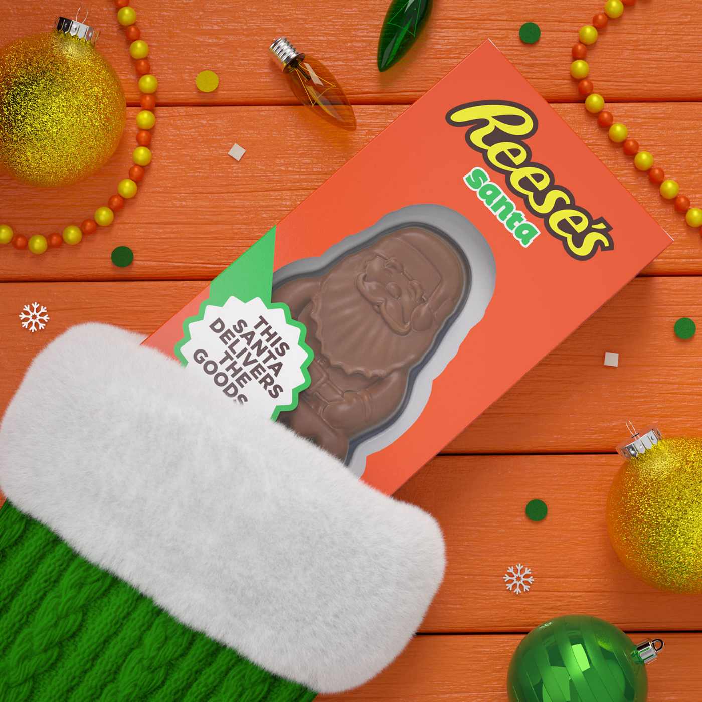 Reese's Milk Chocolate Peanut Butter Santa Christmas Candy; image 5 of 7