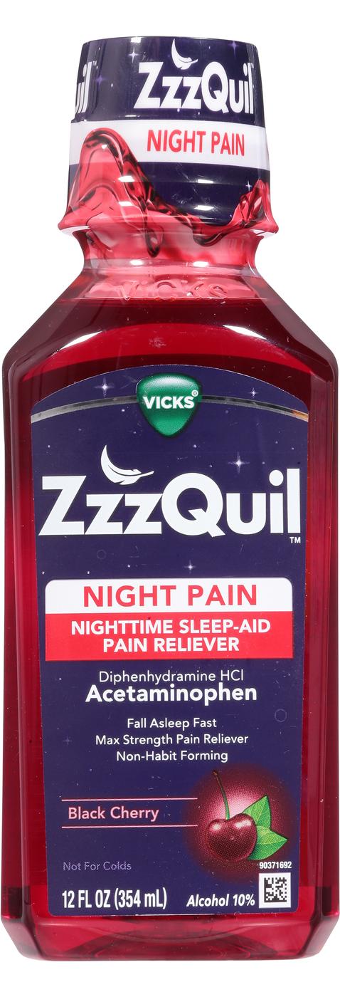 Vicks ZzzQuil Night Pain Liquid - Black Cherry; image 1 of 3