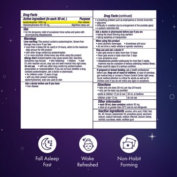Vicks ZzzQuil Liquid Max Strength Pain Reliever, Nighttime Sleep Aid, Black Cherry Flavor