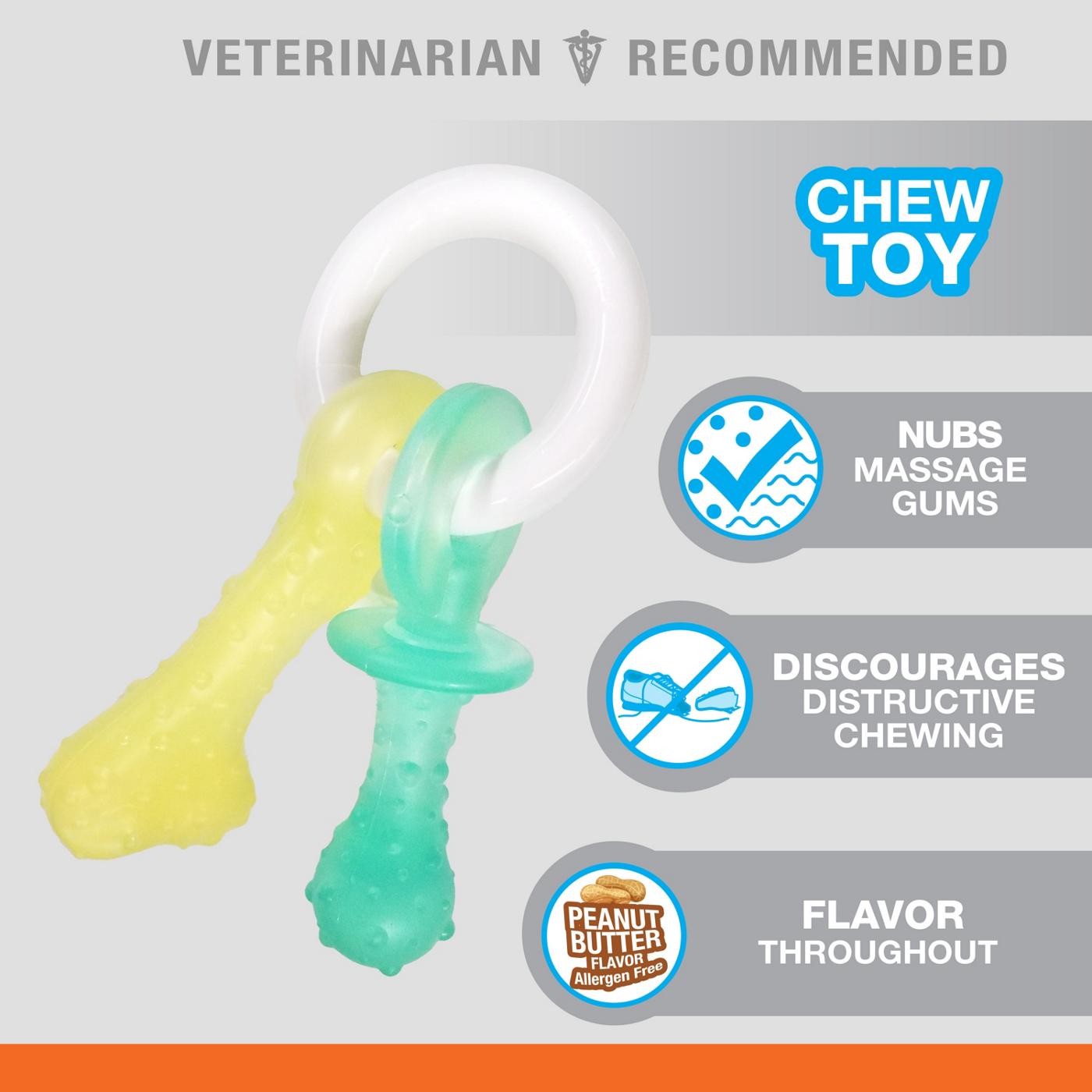 Nylabone Puppy Chew Teething & Soothing Pacifier Small Dog Toy; image 7 of 9