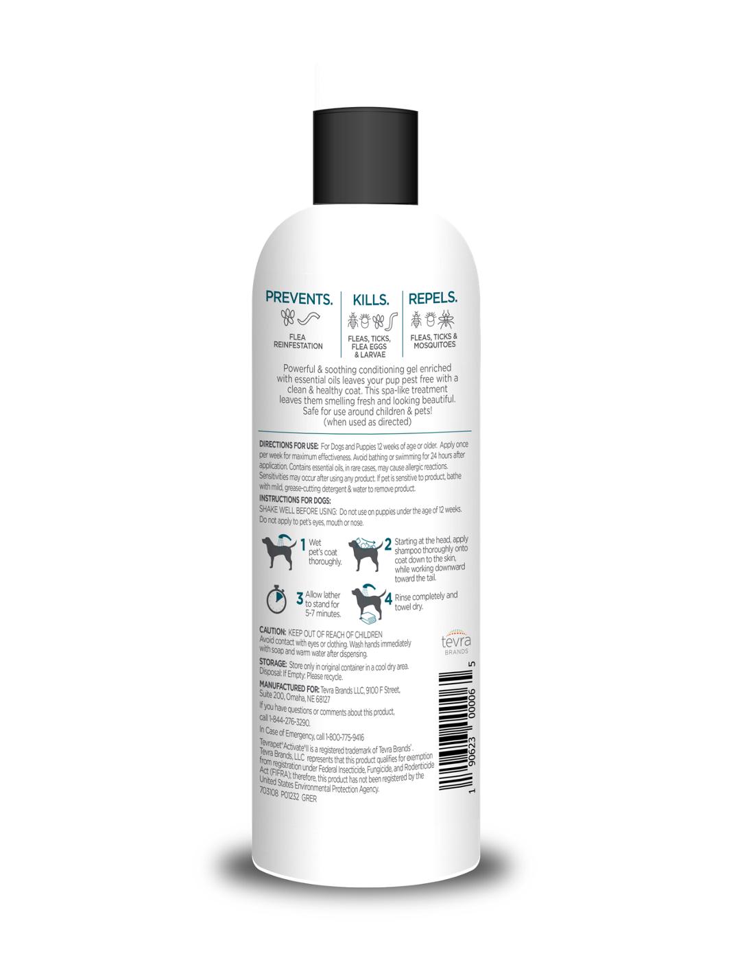 Tevra Pet Activate II Flea & Tick Dog Shampoo; image 2 of 2
