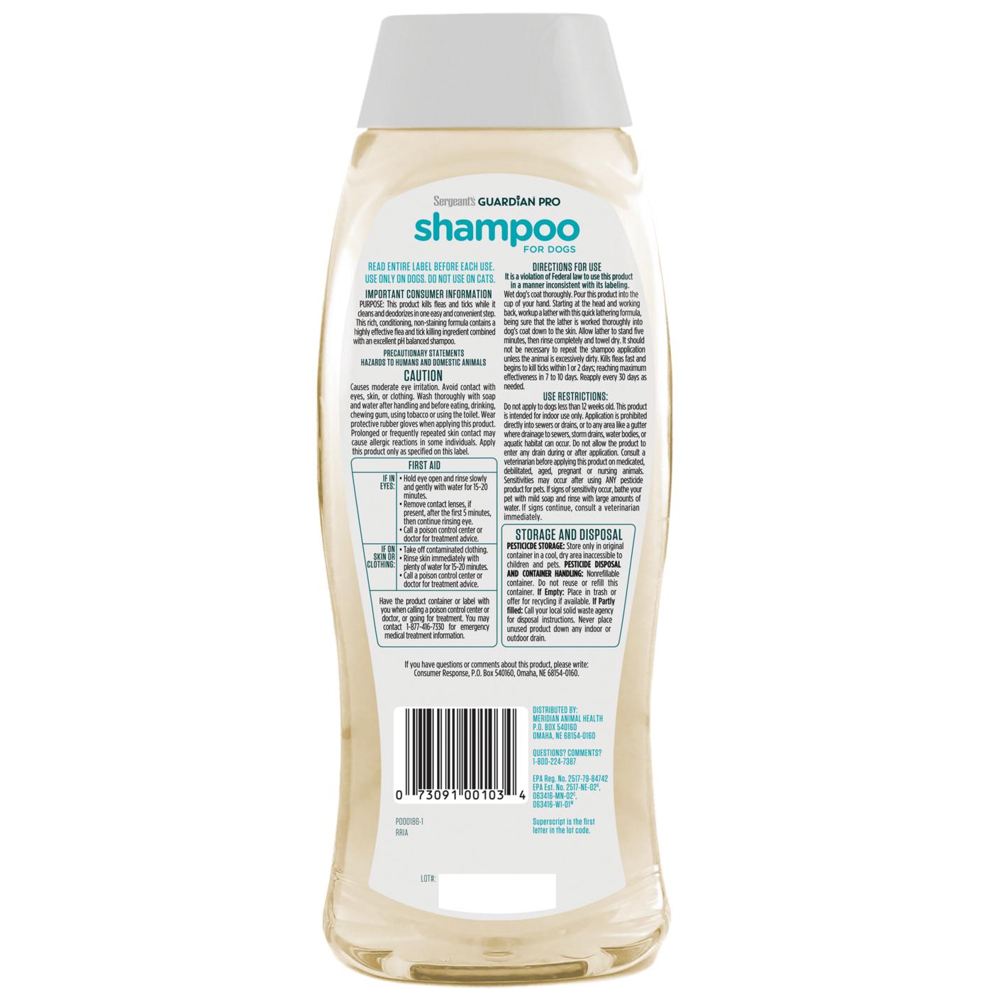 Sergeants Guardian Pro Flea & Tick Dog Shampoo Spring Freesia Scent; image 6 of 6