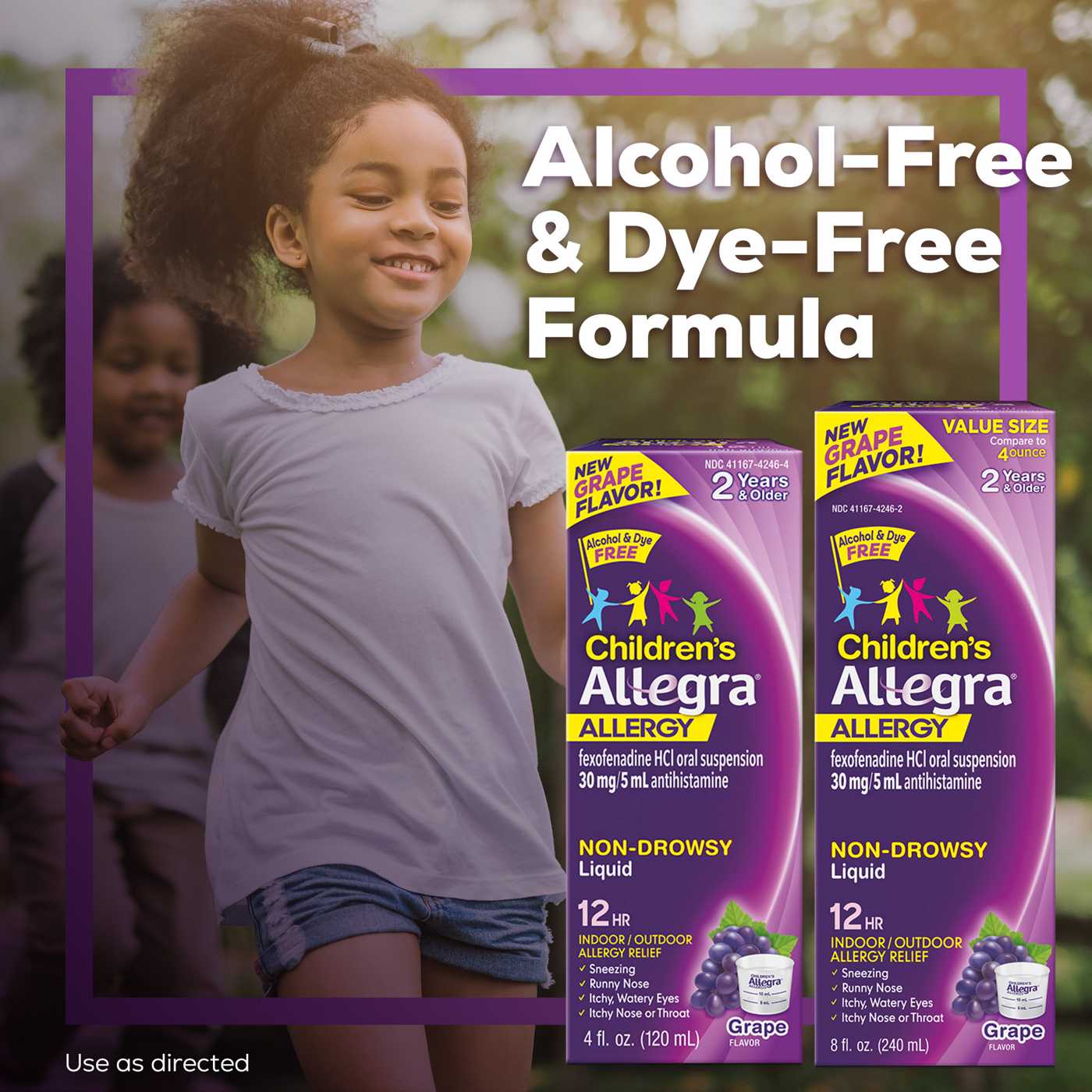 Allegra Children's Allergy 12 Hour Non-Drowsy Liquid - Grape; image 2 of 6