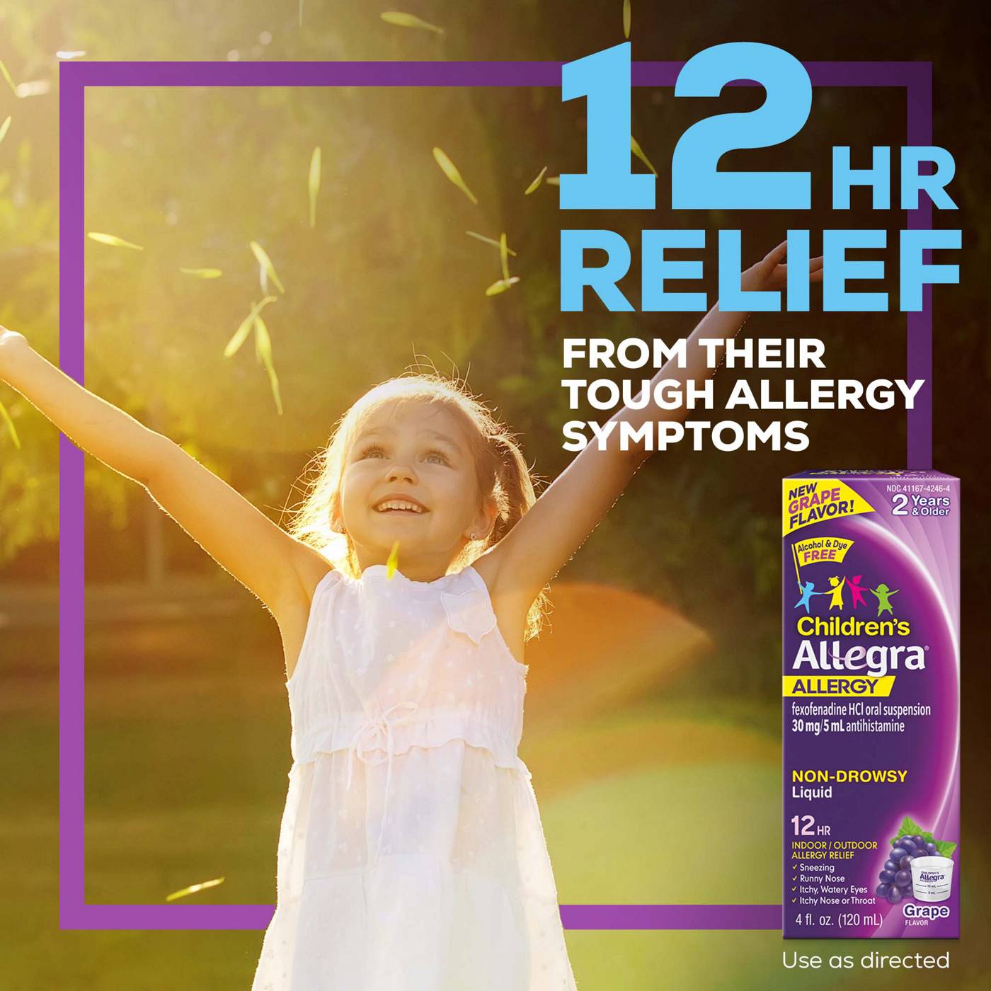 Allegra Children's Allergy 12 Hour Non-Drowsy Liquid - Grape; image 6 of 6