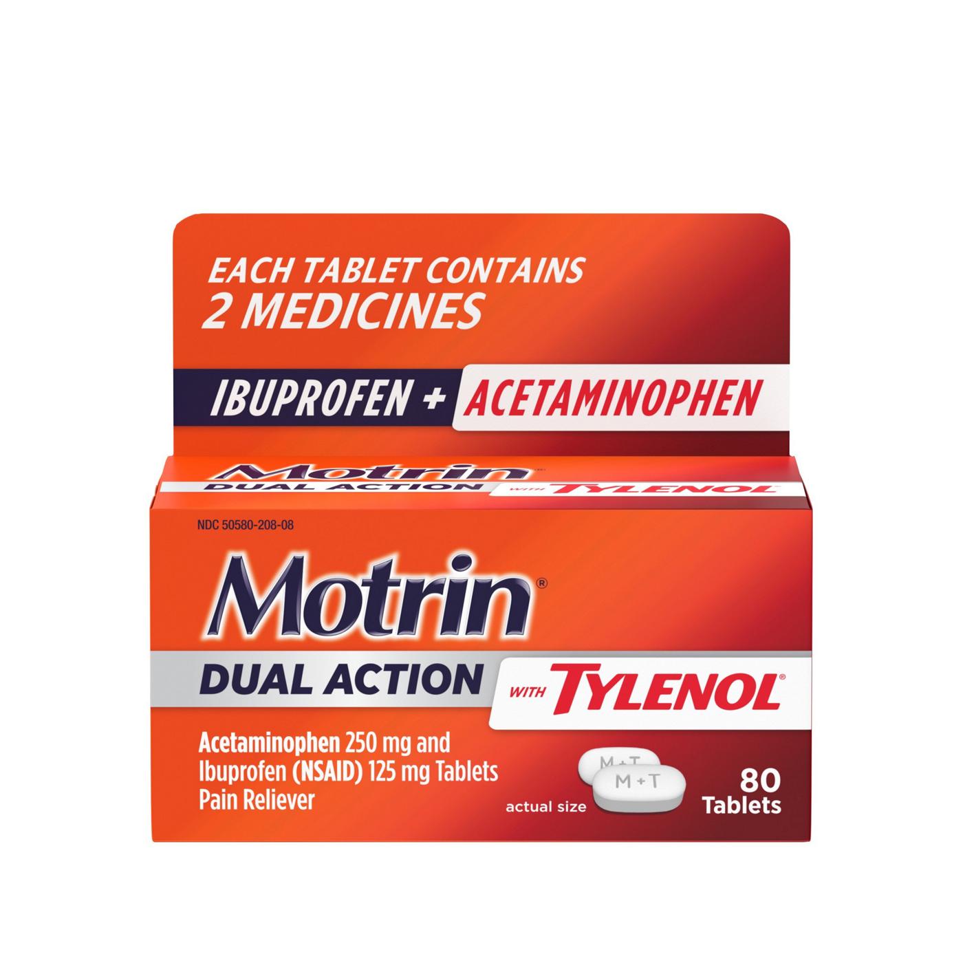 Motrin Dual Action With Tylenol Tablets; image 1 of 3