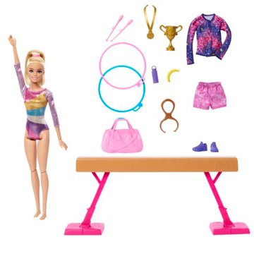 Barbie Gymnastics Playset with Blonde Fashion Doll