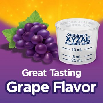 Xyzal Children's 24 Hour Allergy Relief Antihistamine Liquid - Grape