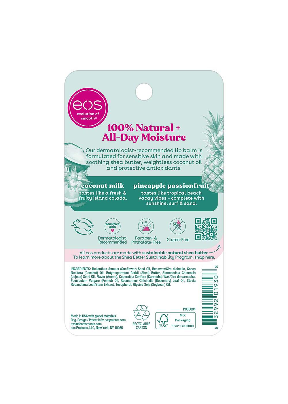 eos 100% Natural Smooth Lip Balm - Coconut Milk Pineapple Passionfruit -  Shop Lip balm \u0026 treatments at H-E-B, image size:1000x1000