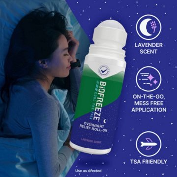 Biofreeze Overnight Pain Relief Roll-On Colorless, 2.5 oz