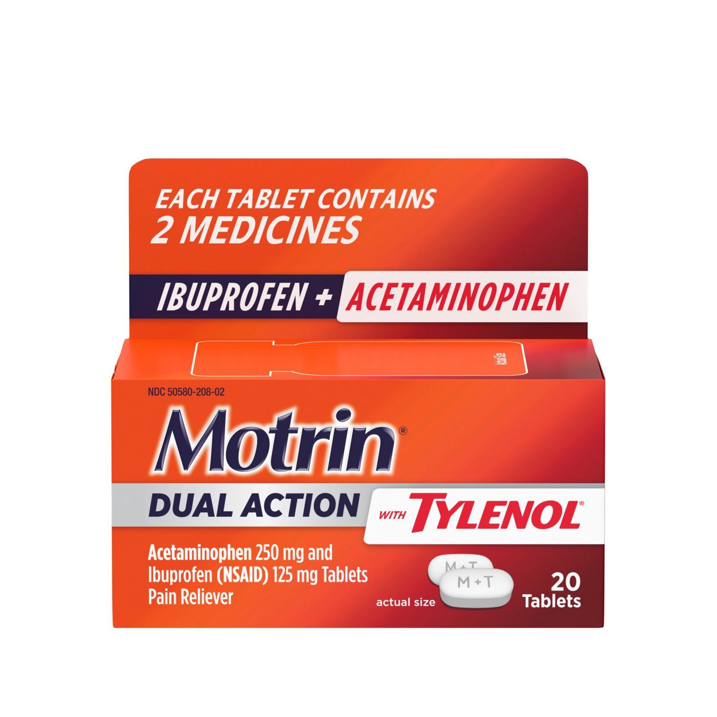 Motrin Dual Action With Tylenol Tablets Shop Pain Relievers At H E B
