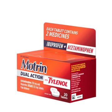 Motrin Dual Action with Tylenol Pain Relief Tablets