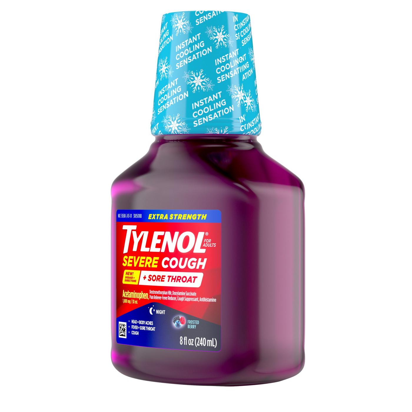 Tylenol Severe Cough + Sore Throat Night Liquid - Frosted Berry; image 2 of 3