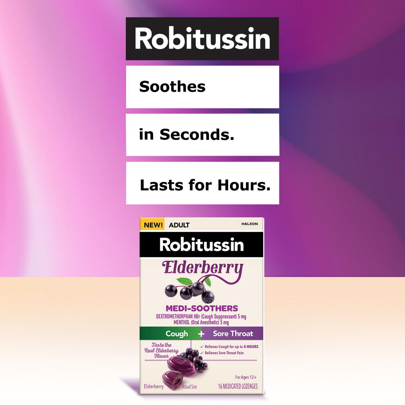 Robitussin Medi-Soothers Cough + Throat Elderberry Lozenges; image 2 of 7