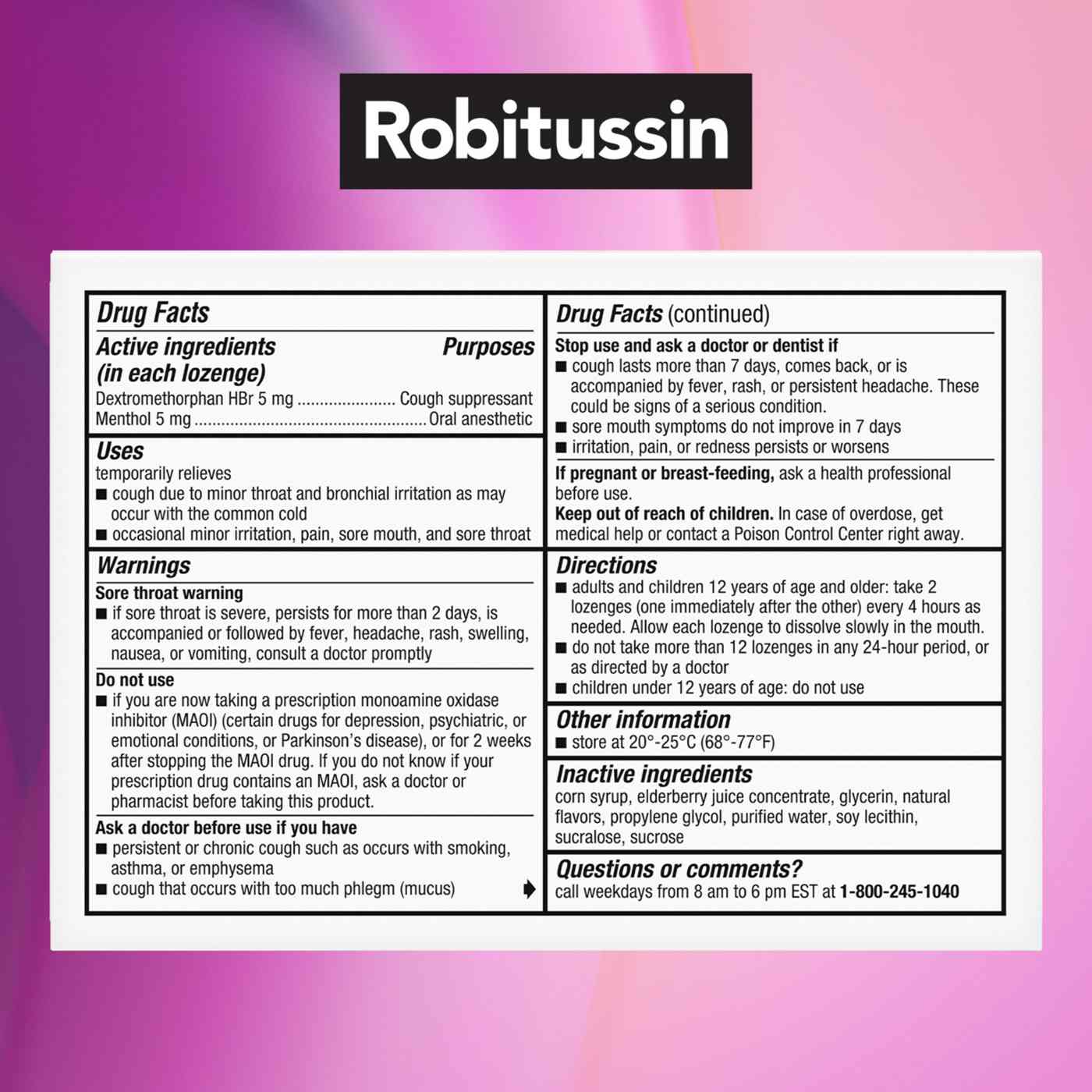 Robitussin Medi-Soothers Cough + Throat Elderberry Lozenges; image 5 of 7