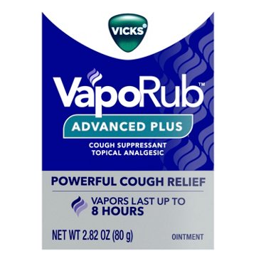 Vicks VapoRub Advanced Plus, Powerful Cough Suppressant, Topical Chest Rub & Analgesic Ointment