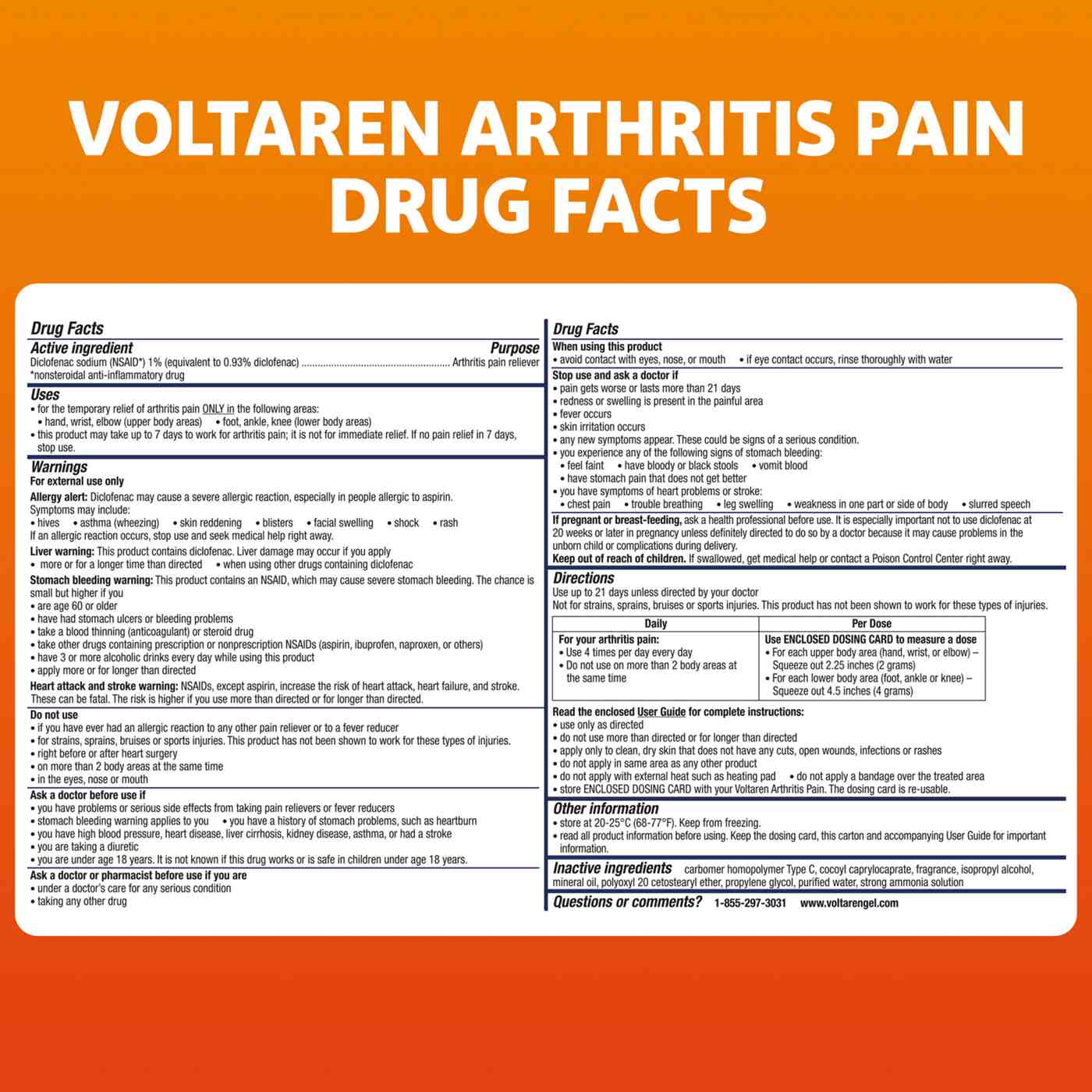 Voltaren Arthritis Pain Gel Twin Pack; image 2 of 6