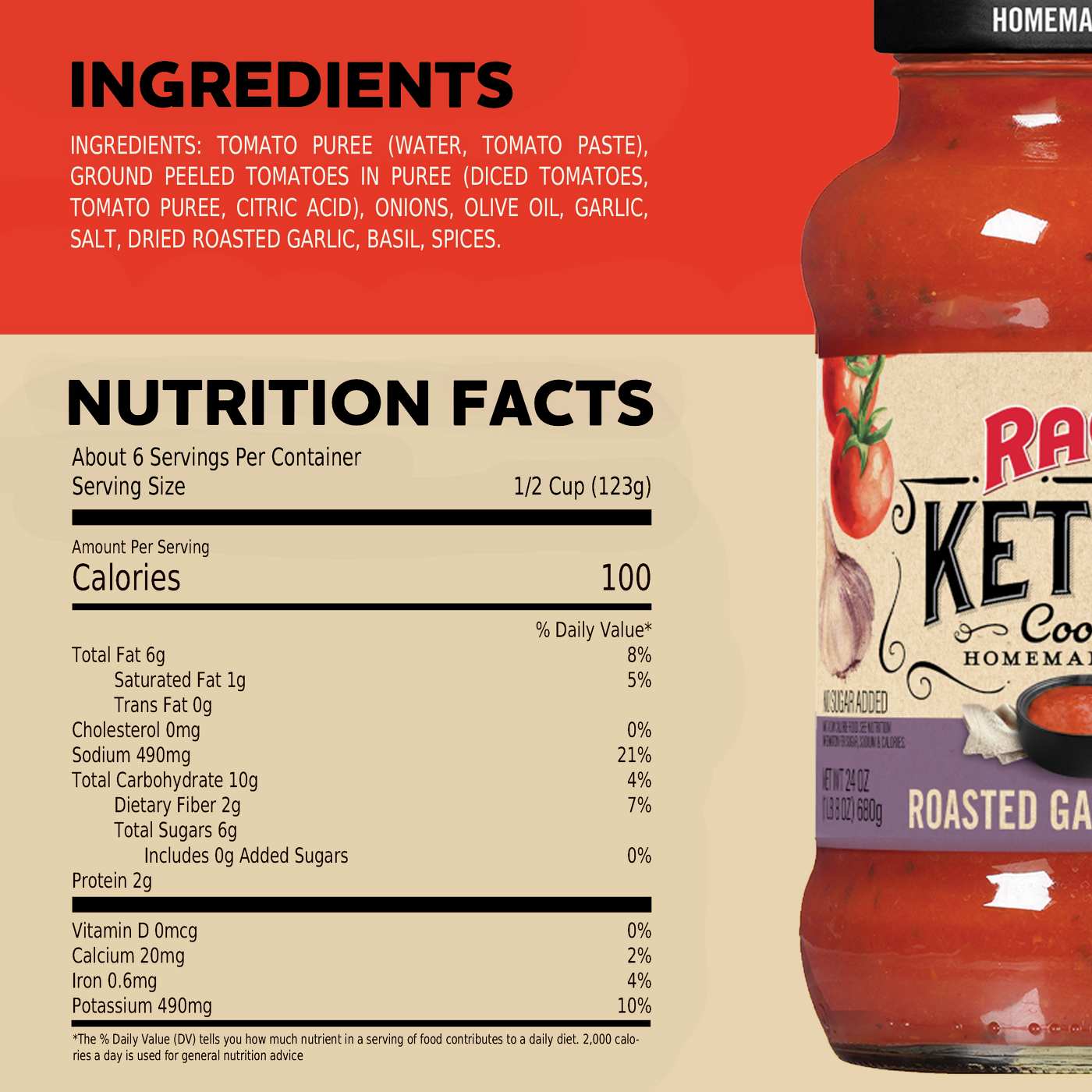 Ragu Kettle Cooked Roasted Garlic Sauce; image 4 of 5