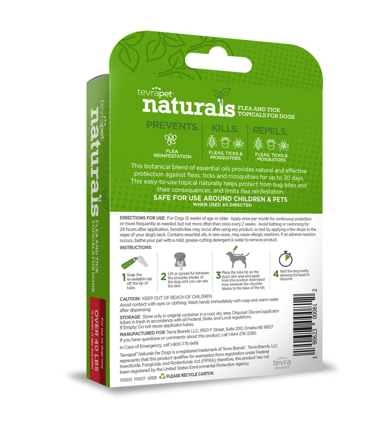 Tevra Pet Naturals Flea & Tick Topical for Dogs 40+ Pounds; image 2 of 2