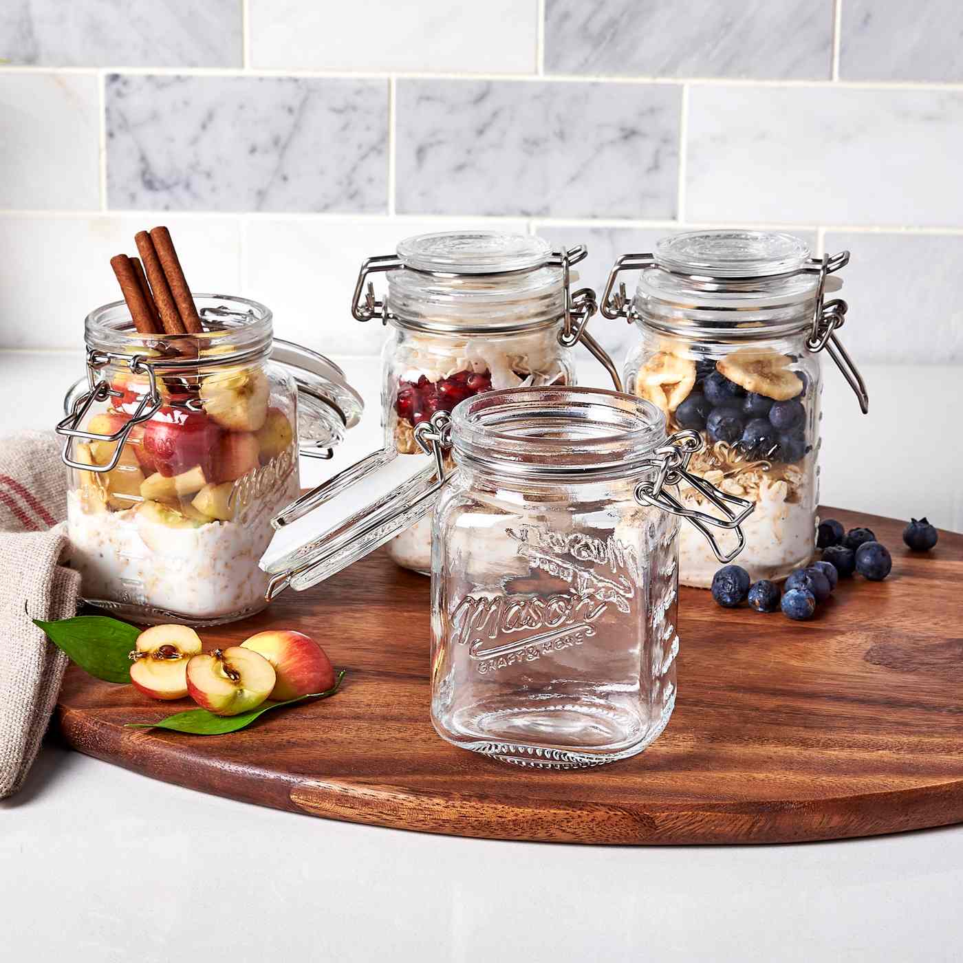 Mason Craft & More Glass Mini Preserving Jars, 12 oz Shop Food