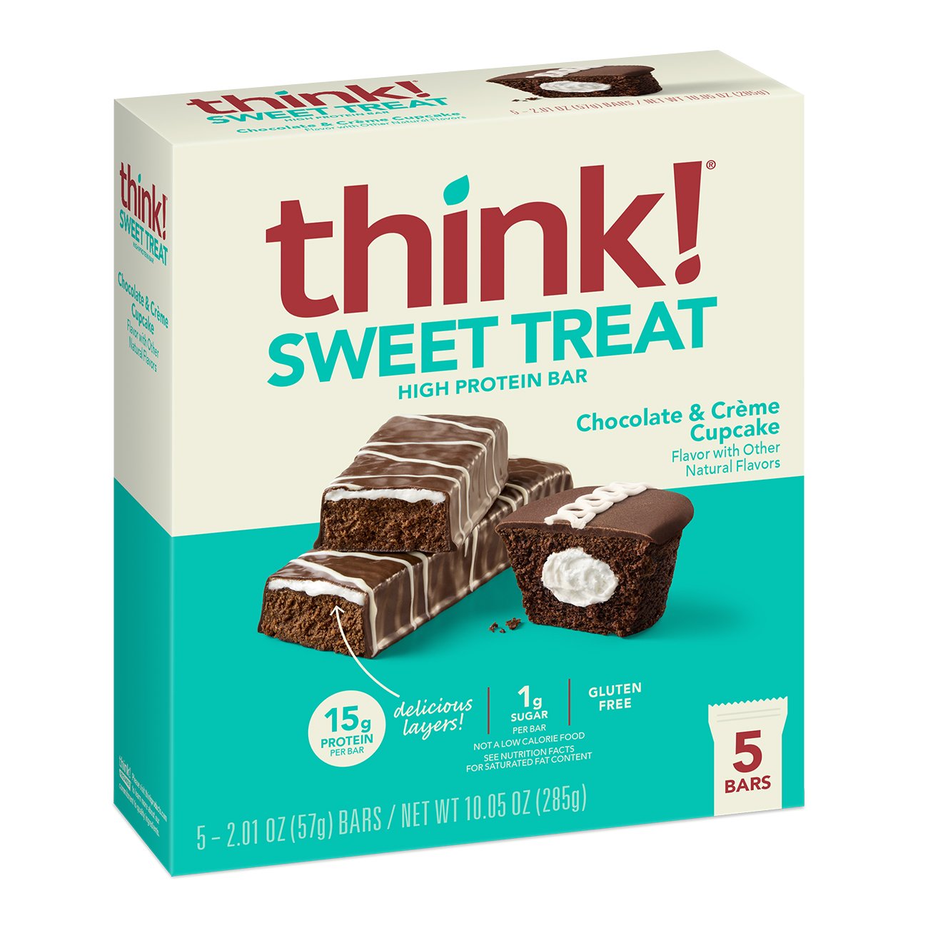 think! 15g Protein Sweet Treat Bars Chocolate Creme Cupcake Shop