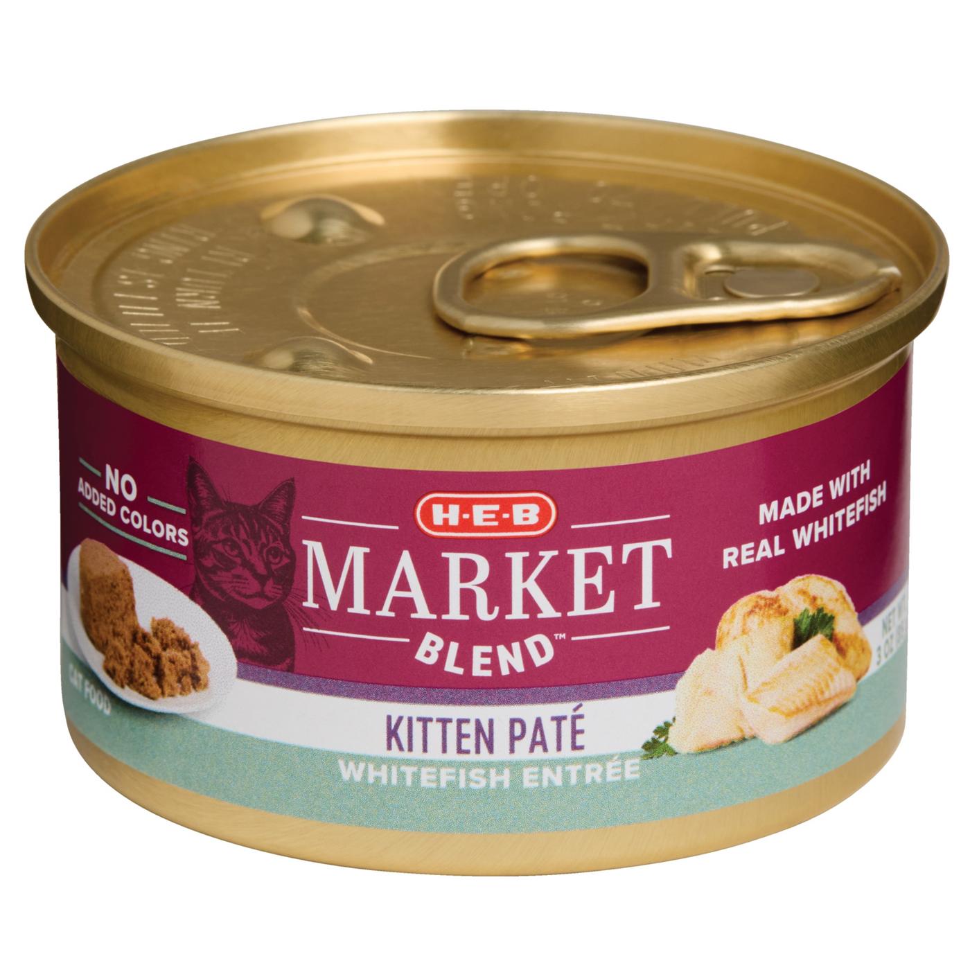 H-E-B Market Blend Classic Pate Wet Kitten Food Can - Whitefish Entrée; image 1 of 2