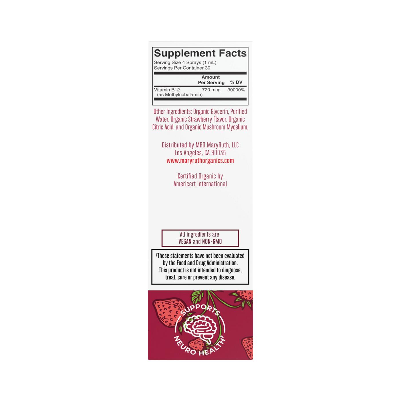 Mary Ruth's Organic Methyl B12 Liquid Spray - Strawberry - Shop ...