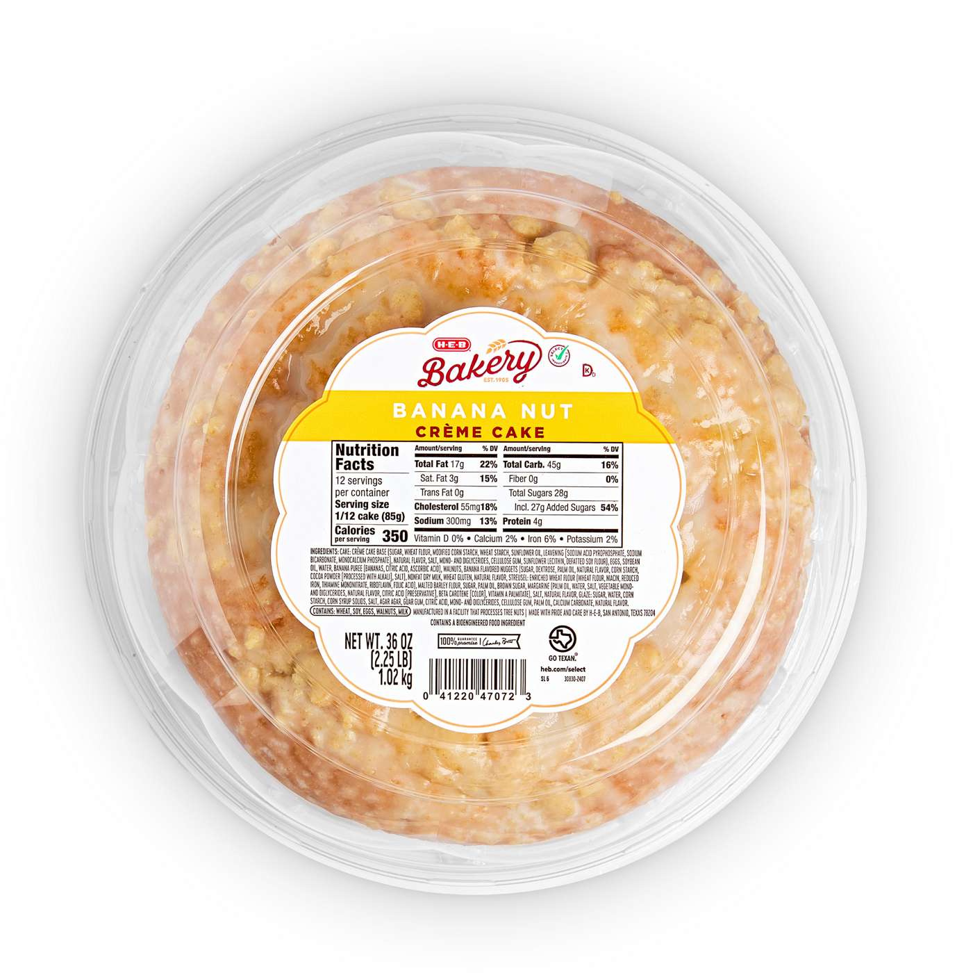 H-E-B Bakery Banana Nut Crème Cake; image 1 of 2
