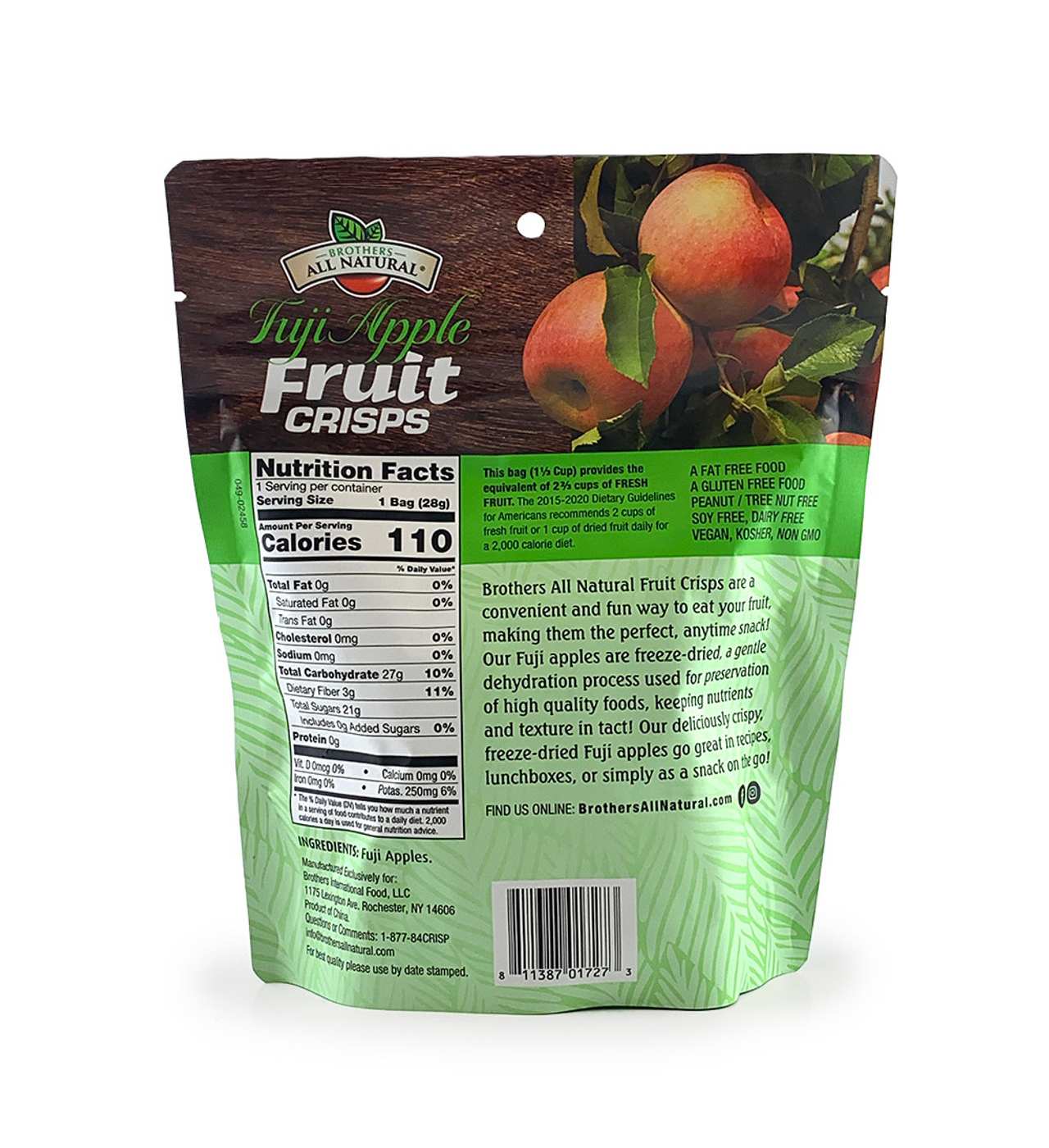 Brothers All Natural Fuji Apple Fruit Crisps Shop Tropical