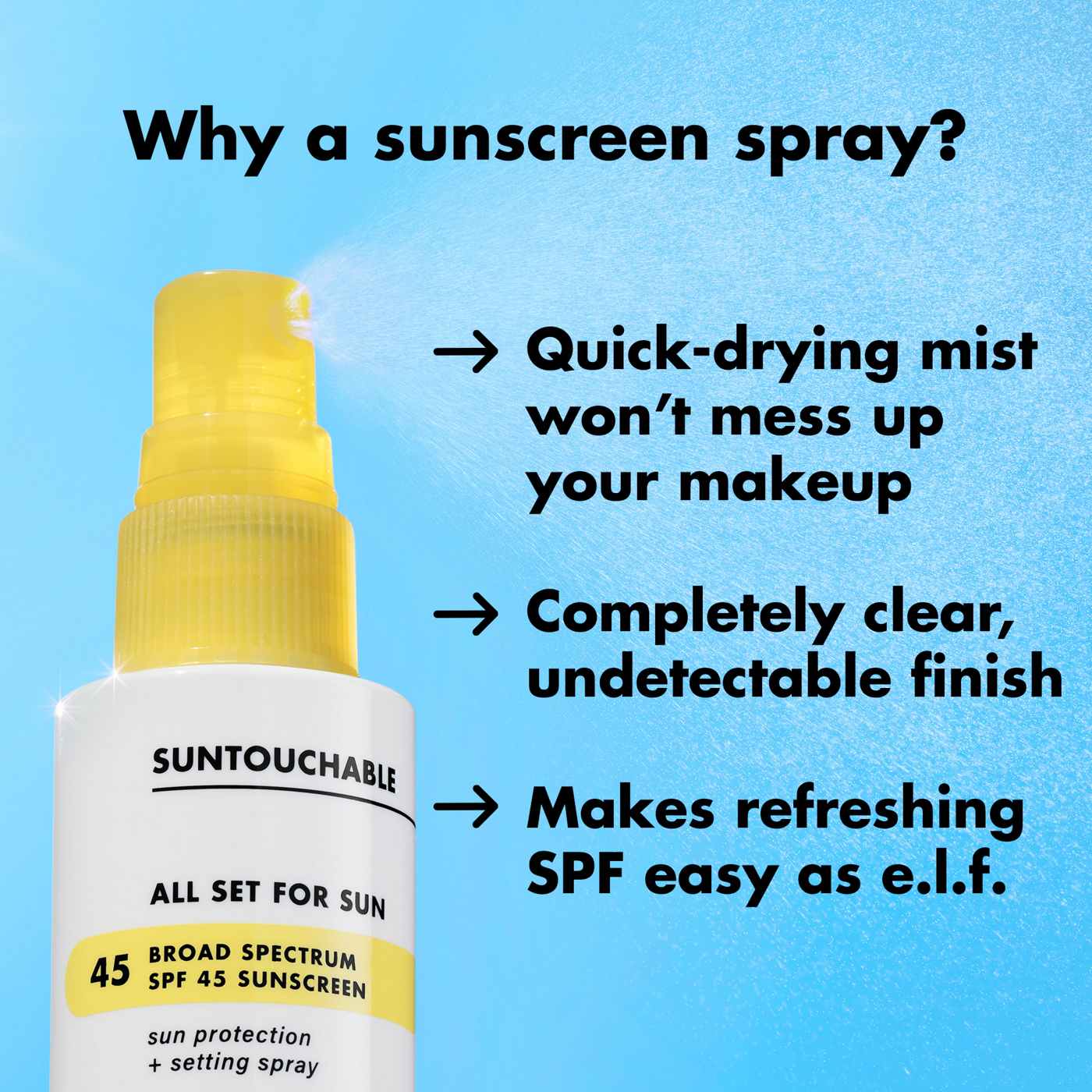 e.l.f. SKIN Suntouchable All Set For Sun Sunscreen SPF 45; image 3 of 12