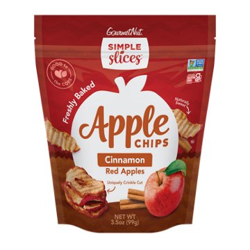 Gourmet Nut Simple Slices Apple Chips Cinnamon Red Apples, 3.5 oz