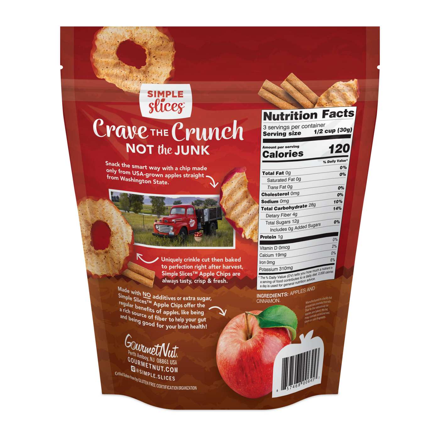 Gourmet Nut Simple Slices Apple Chips Cinnamon Red Apples; image 2 of 2