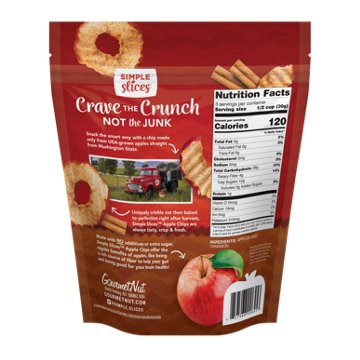 Gourmet Nut Simple Slices Apple Chips Cinnamon Red Apples, 3.5 oz