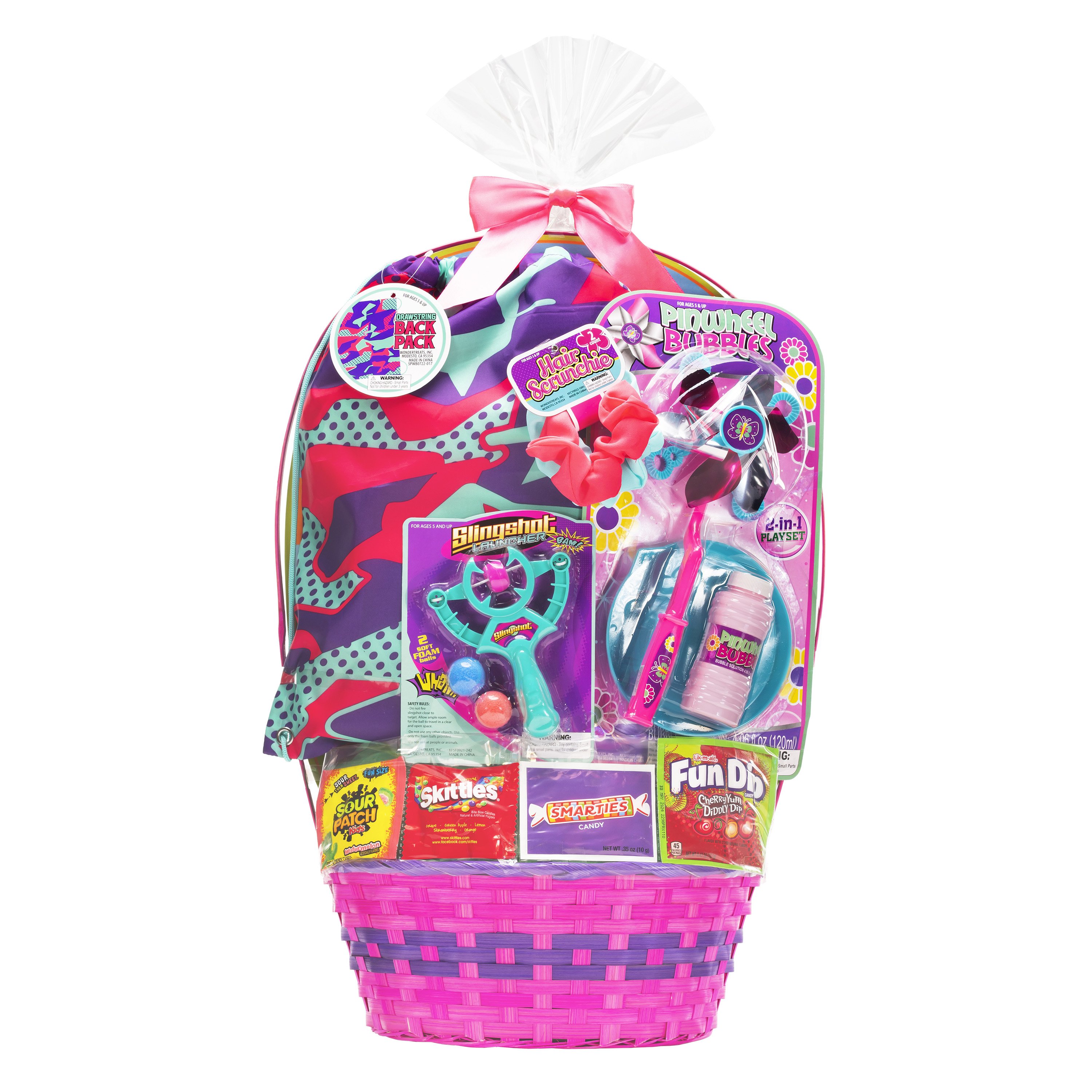 Wondertreats Pinwheel Bubbles & Backpack Easter Gift Basket Shop Gift