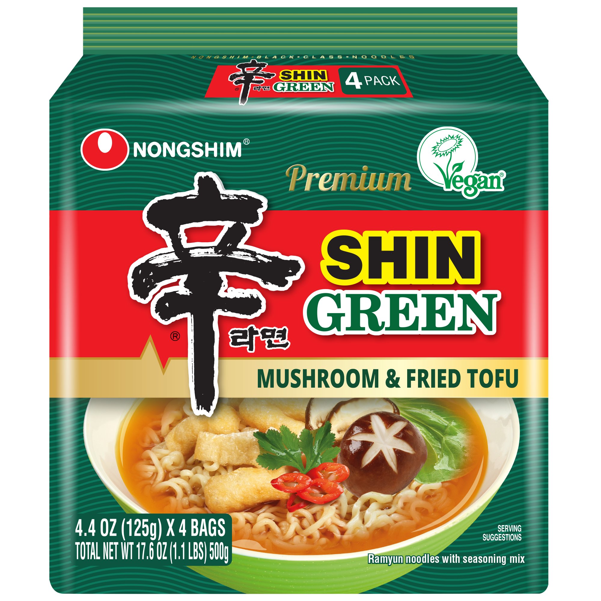 Nongshim Shin Ramyun Green Mushroom & Fried Tofu Shop Soups & chili