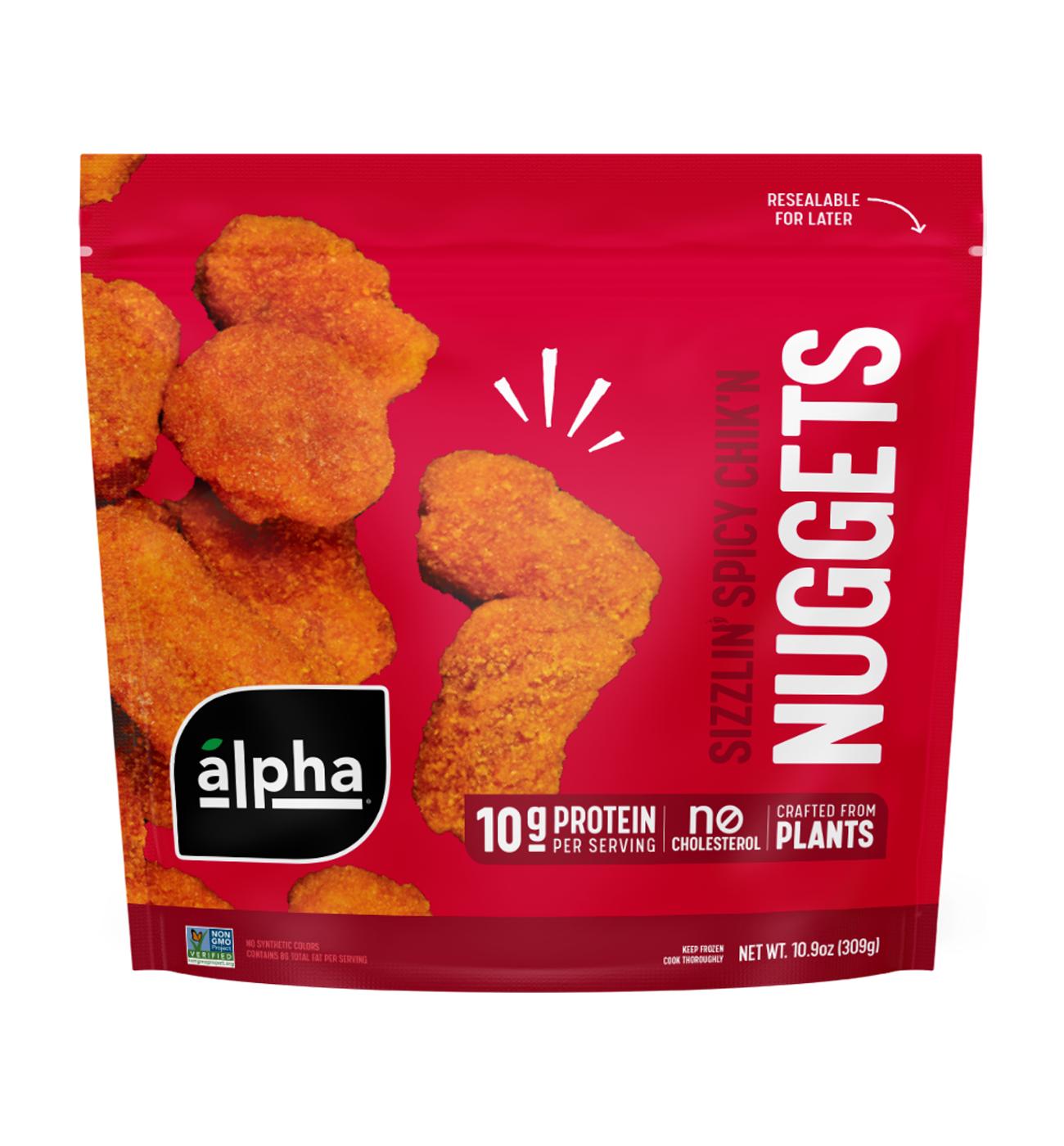 Alpha Frozen Plant-Based Sizzlin' Spicy Chik'n Nuggets; image 1 of 2