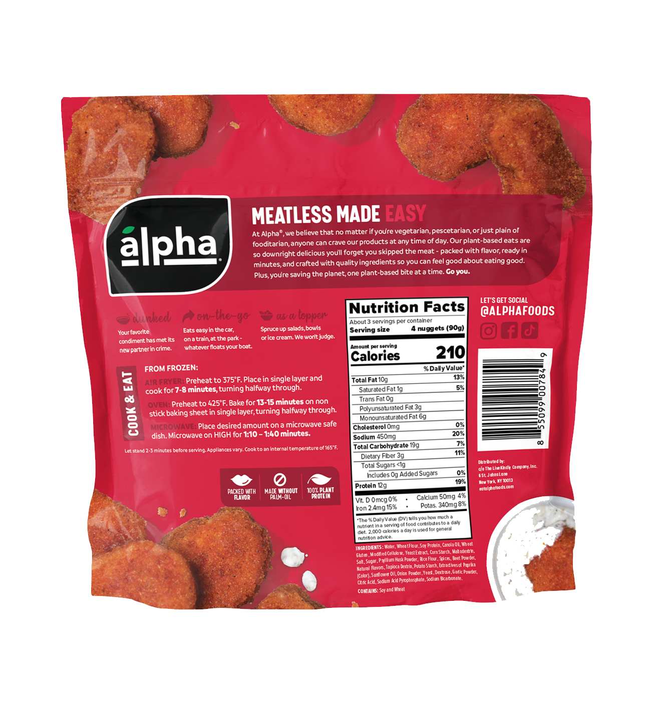 Alpha Frozen Plant-Based Sizzlin' Spicy Chik'n Nuggets; image 2 of 2