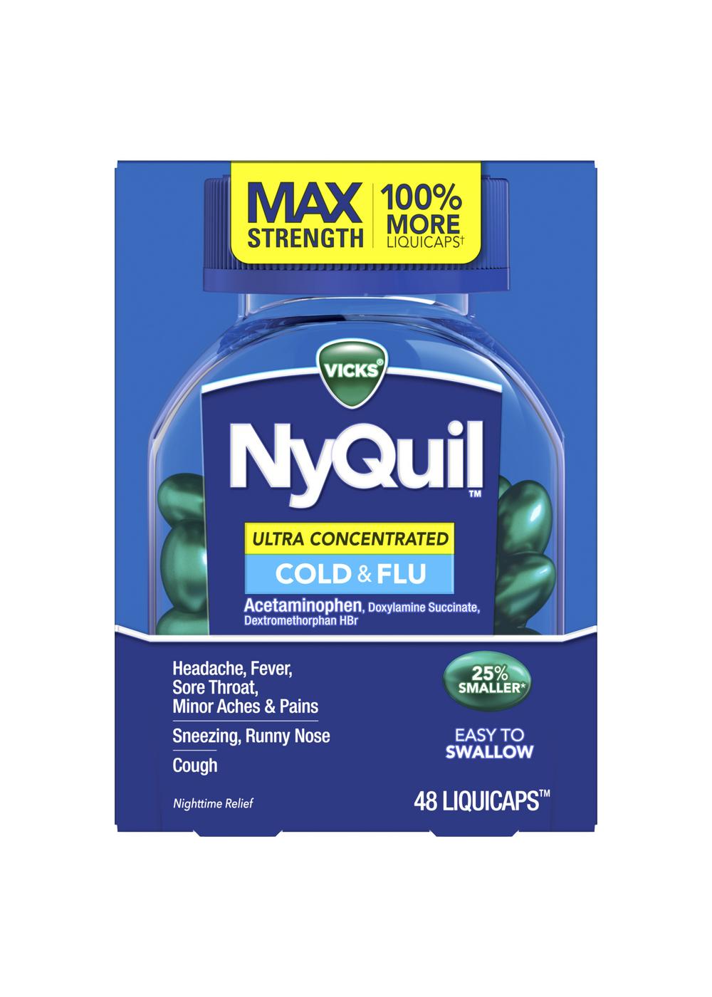 Vicks NyQuil Cold &Flu Liquicaps; image 1 of 6
