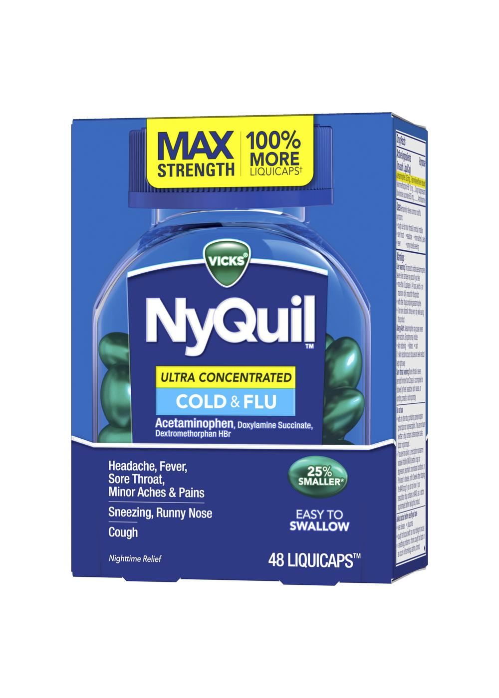 Vicks NyQuil Cold &Flu Liquicaps; image 2 of 6