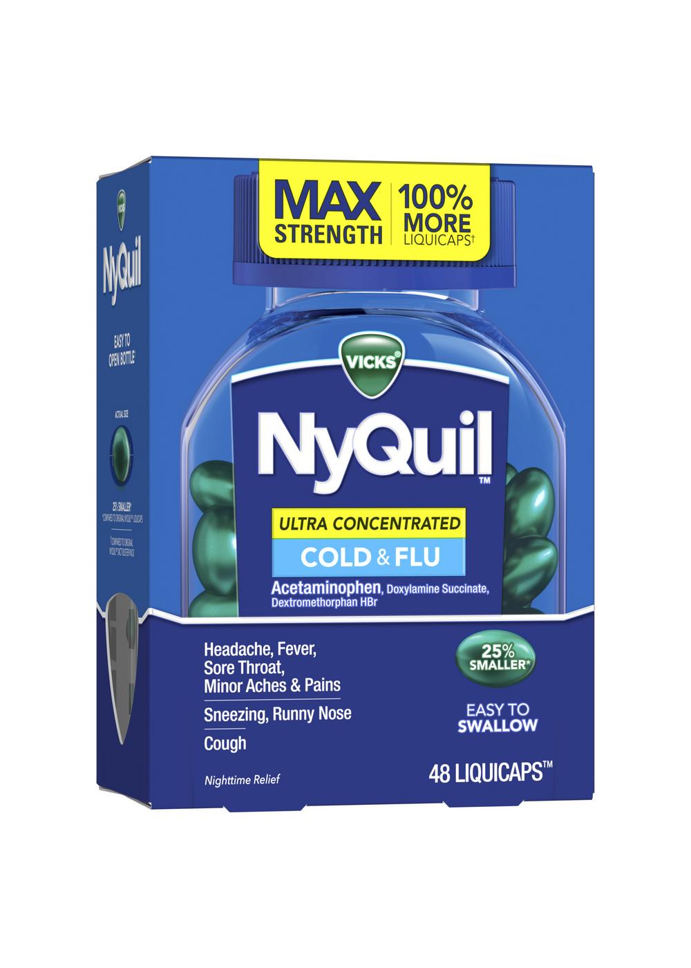 Vicks NyQuil Cold &Flu Liquicaps; image 4 of 6