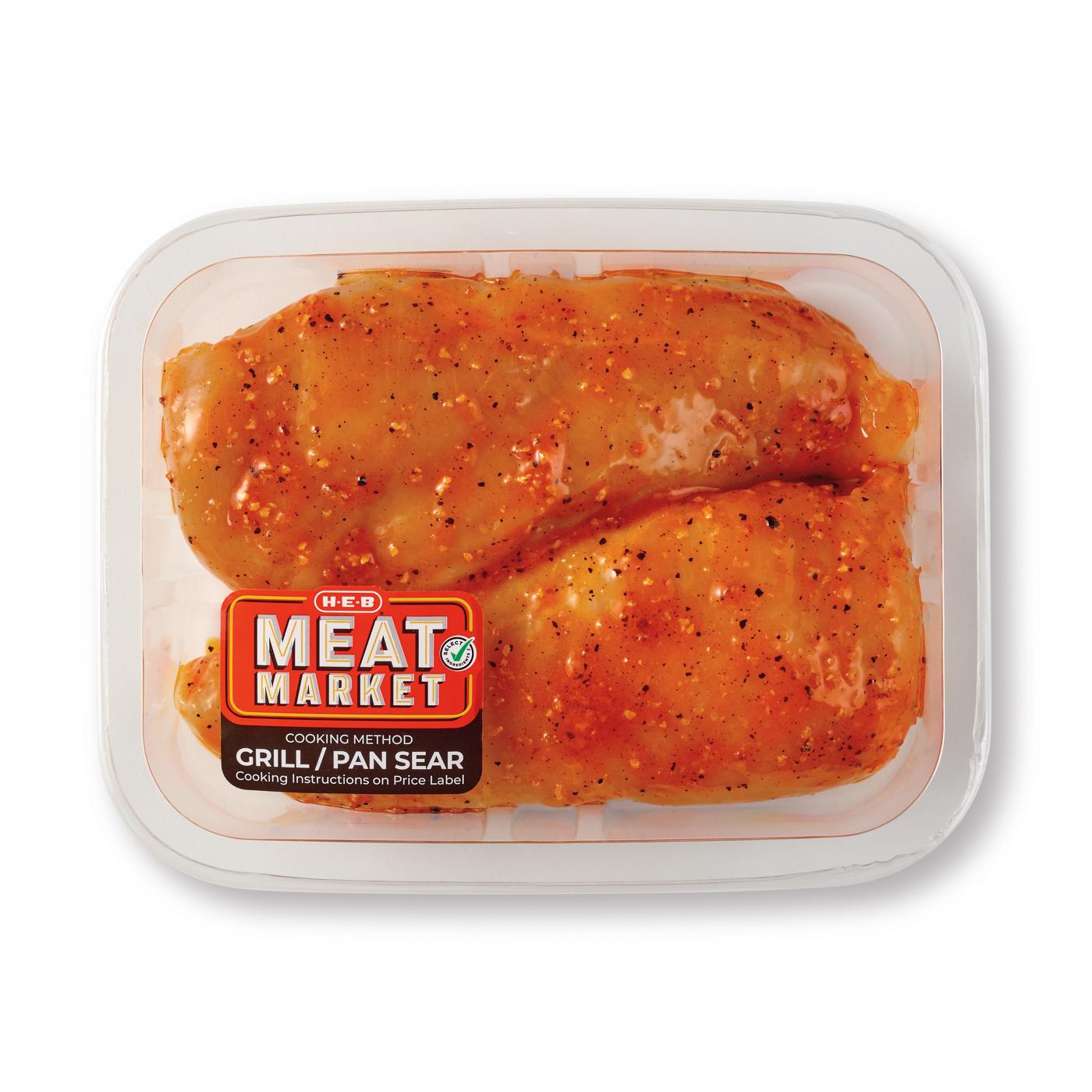 HEB Meat Market Marinated Chicken Breasts CaliforniaStyle Orange