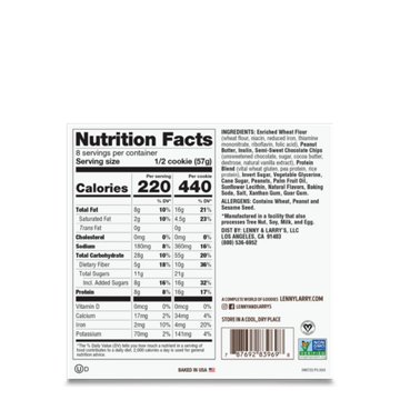 Lenny & Larry's The Complete Cookie Multipack - 16g Protein Peanut Butter Chocolate Chip