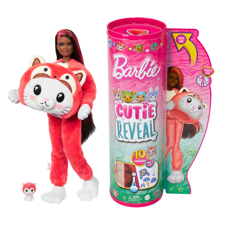 Barbie Cutie Reveal Kitten Red Panda Fashion Doll - Shop Action