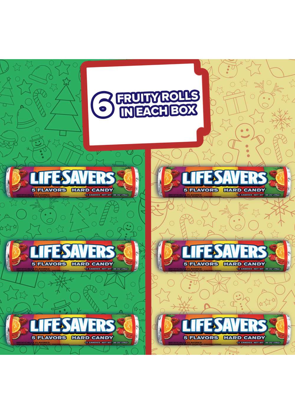 Life Savers Gummies Sweet Game Christmas Book & Crafts (7 Oz. Box Of 6  Rolls)