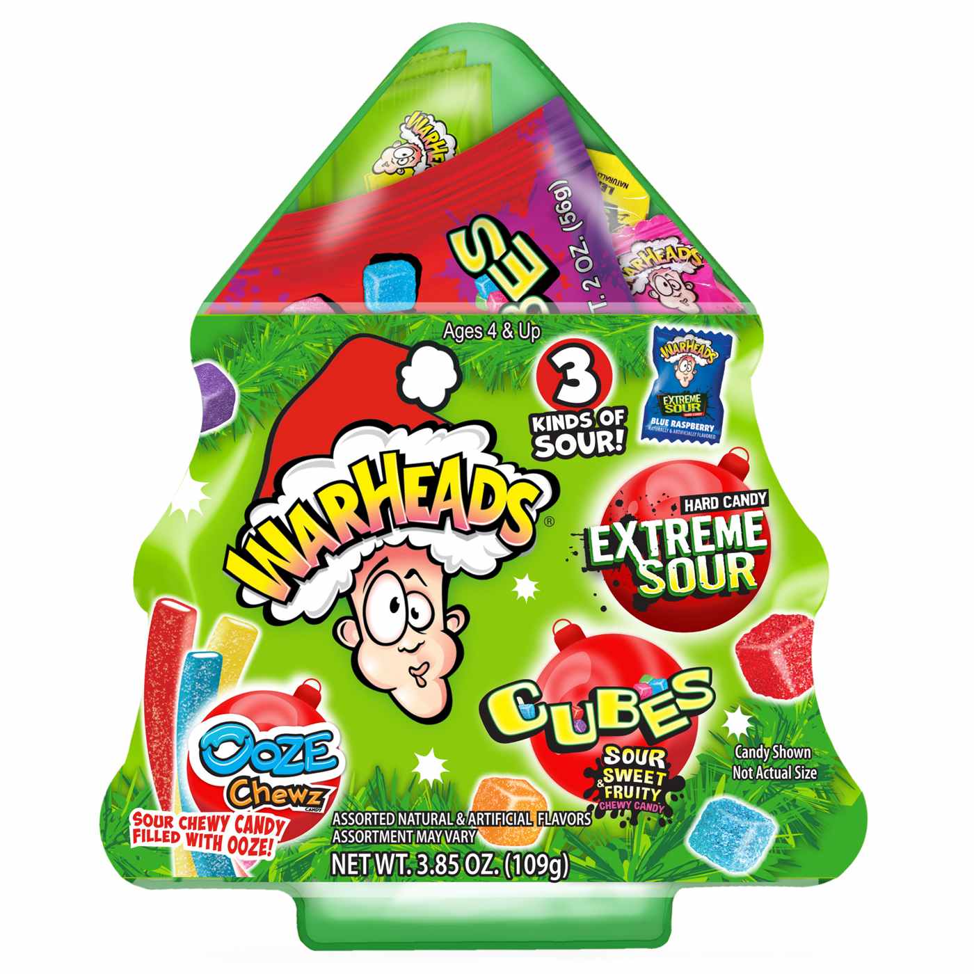 Warheads Assorted Sour Candy Christmas Tree Gift Box; image 1 of 2