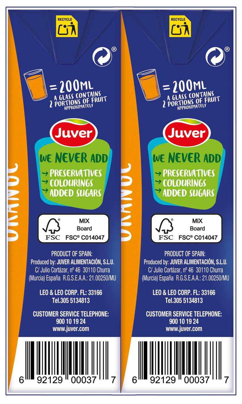 Juver 100% Orange Juice 6.76 oz Boxes; image 4 of 4