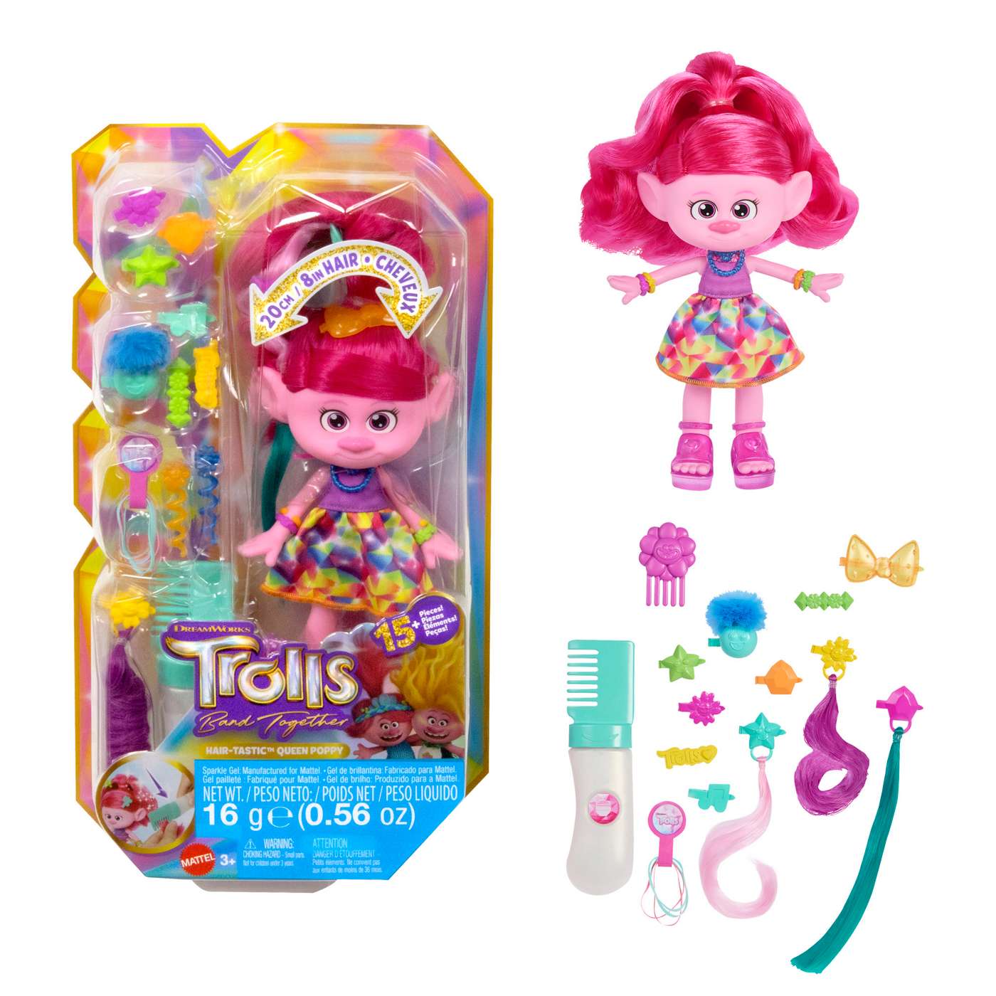 Trolls Hair-Tastic Queen Poppy Doll Set; image 2 of 4