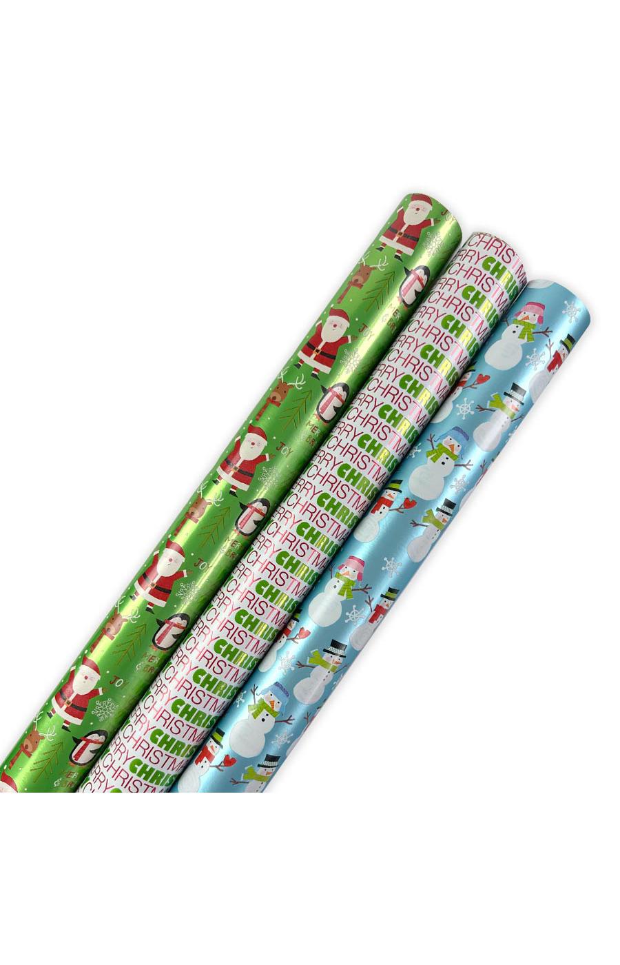 Destination Holiday Reversible Christmas Gift Wrap Rolls Assorted
